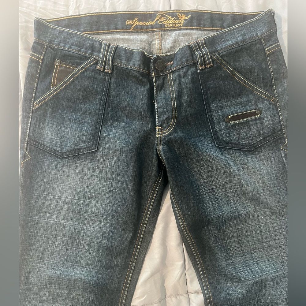 Old Navy Special Edition Dark Blue Boot Cut Jeans Holiday ‘06, Y2K